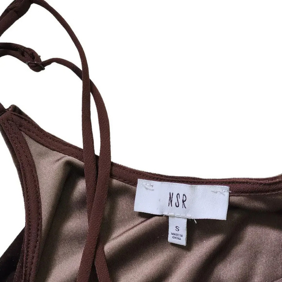 NSR Womens Velvet Cami Size S Racerback Drape Front - Picture 6 of 7